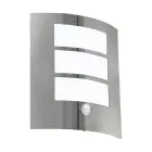 Eglo Applique Murale City Acier Inoxydable | IP44 - Convient pour 1x E27 - Détecteur De Mouvement